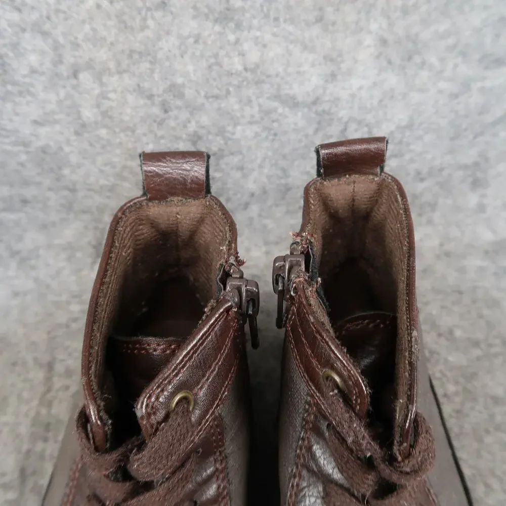 The Childrens Place Shoes Kids Toddler 9 Boots Casual Moc Toe Lace Up Side Zip